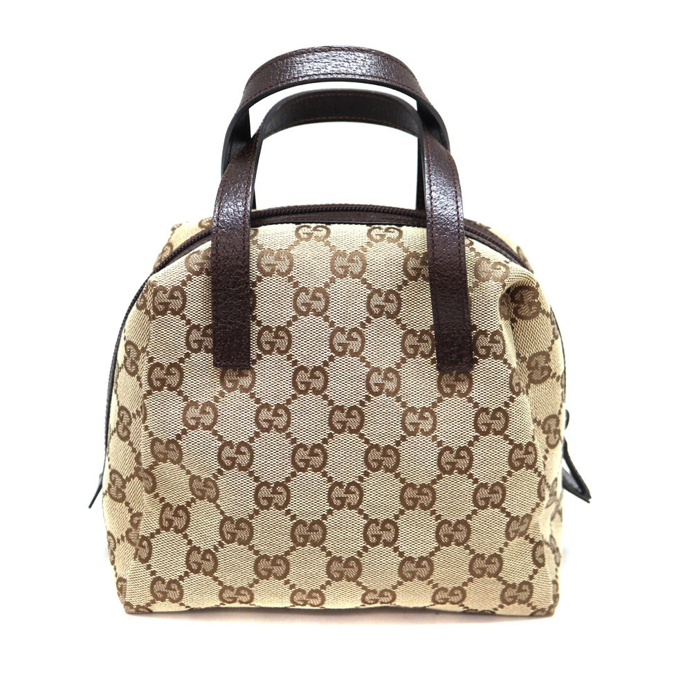 Gucci Handbag GG Canvas Leather Beige Brown